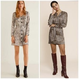 Mango Snake Print Mini Dress NWT